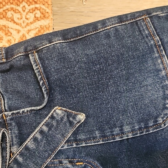 Boden High Rise Cotton Blue Jeans with Tie Waist, Mid Vintage - Picture 5 of 6